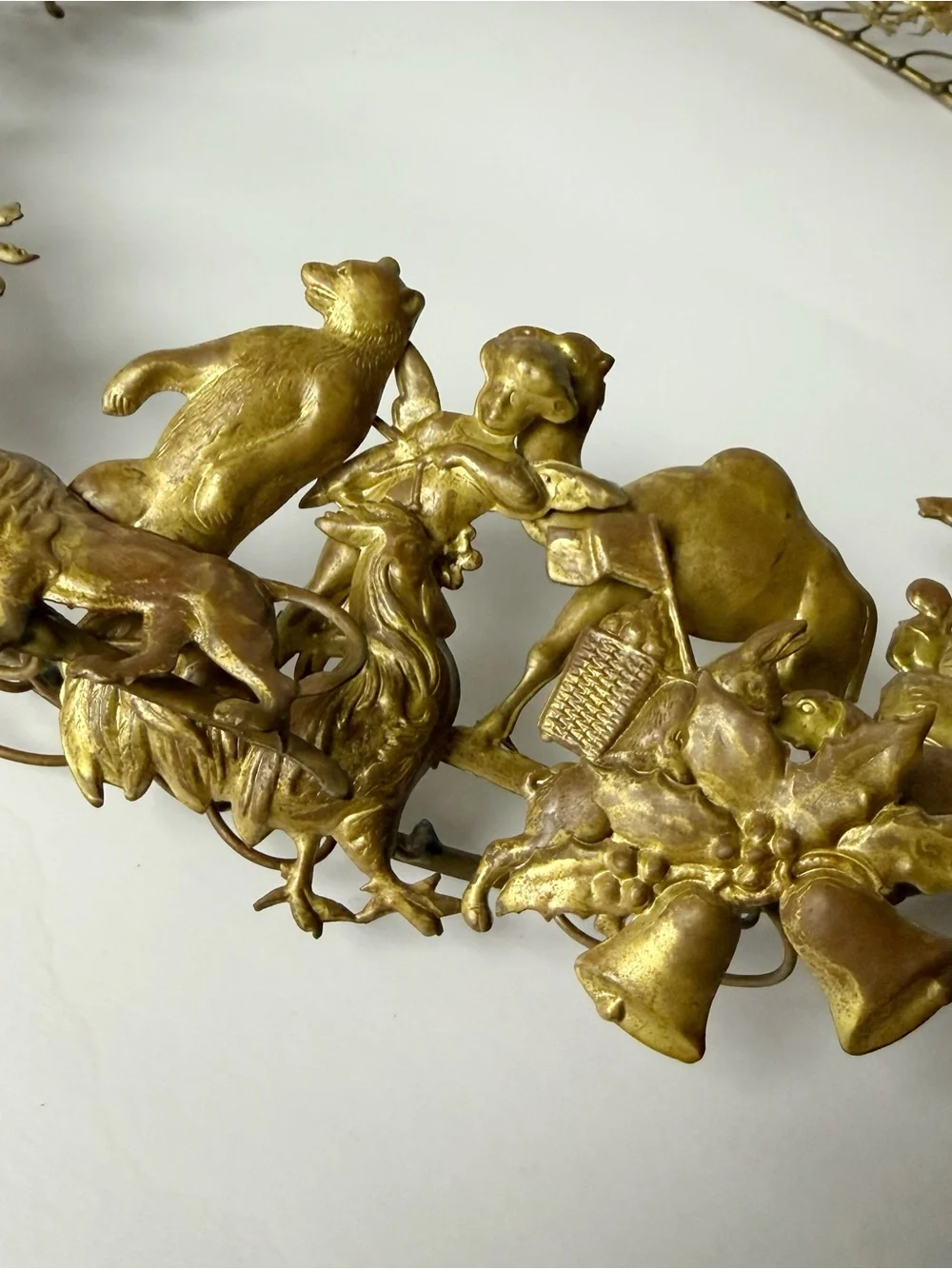 Vintage Dresden Petite Choses All Holiday Brass Wreath 15